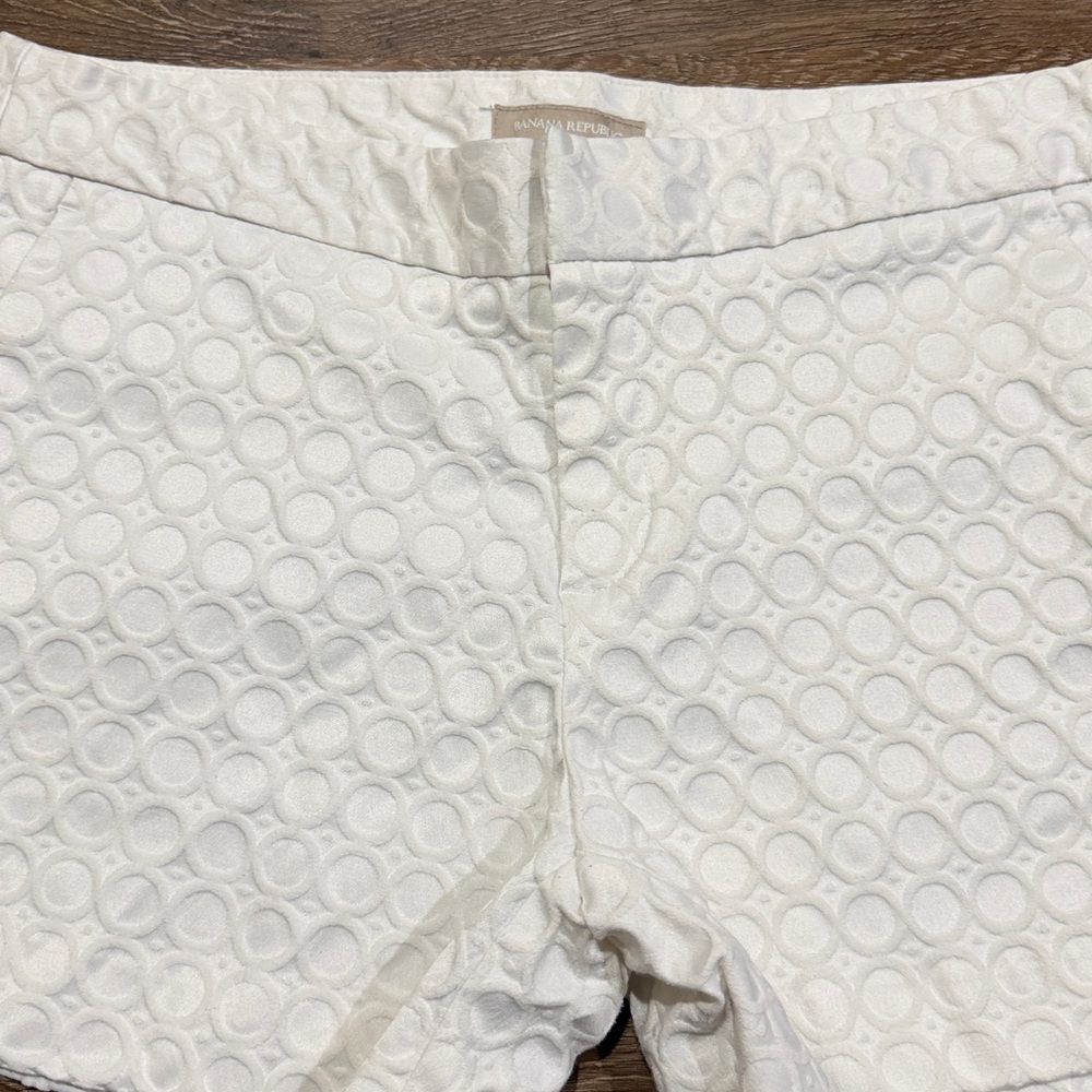 Banana Republic White Eyelet High-Rise Shorts - Picture 3 of 6